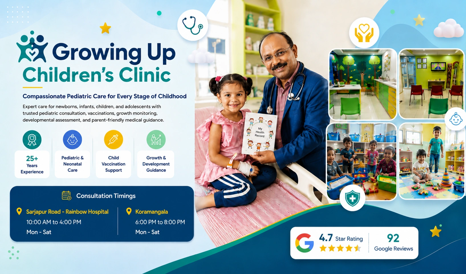 Growing Up Children's Clinic Pediatric Care Banner